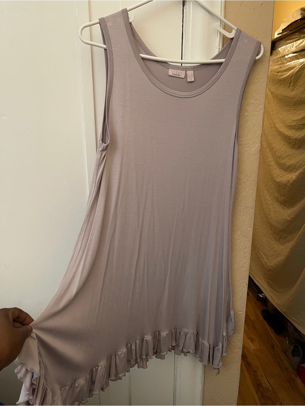 Sleeveless Ruffle-Hem Tank Top in Soft Lilac - Women NWOT